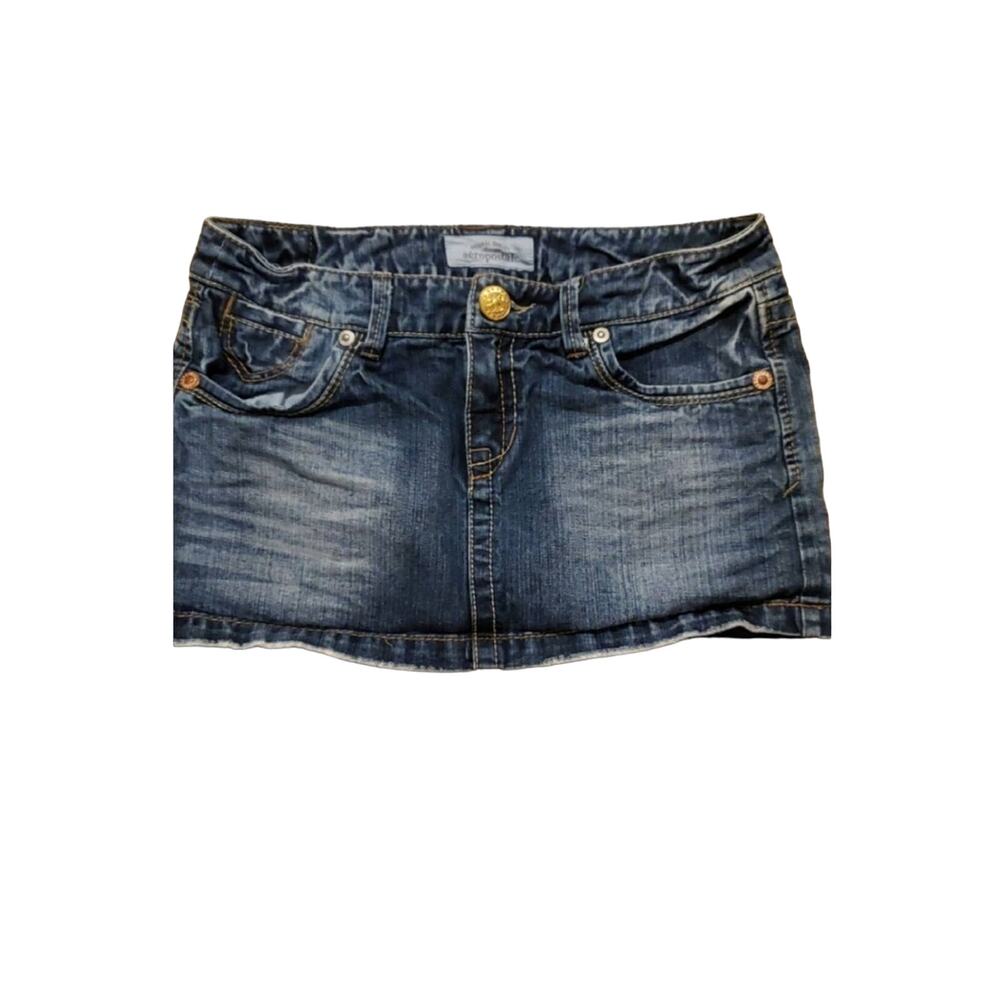 Aeropostale  Mini Jean Skirt Pockets  Y2K Style Size 5/6